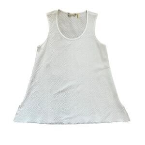 Soft Surroundings White Textured Seersucker A-Line Tank Top | Women’s XS